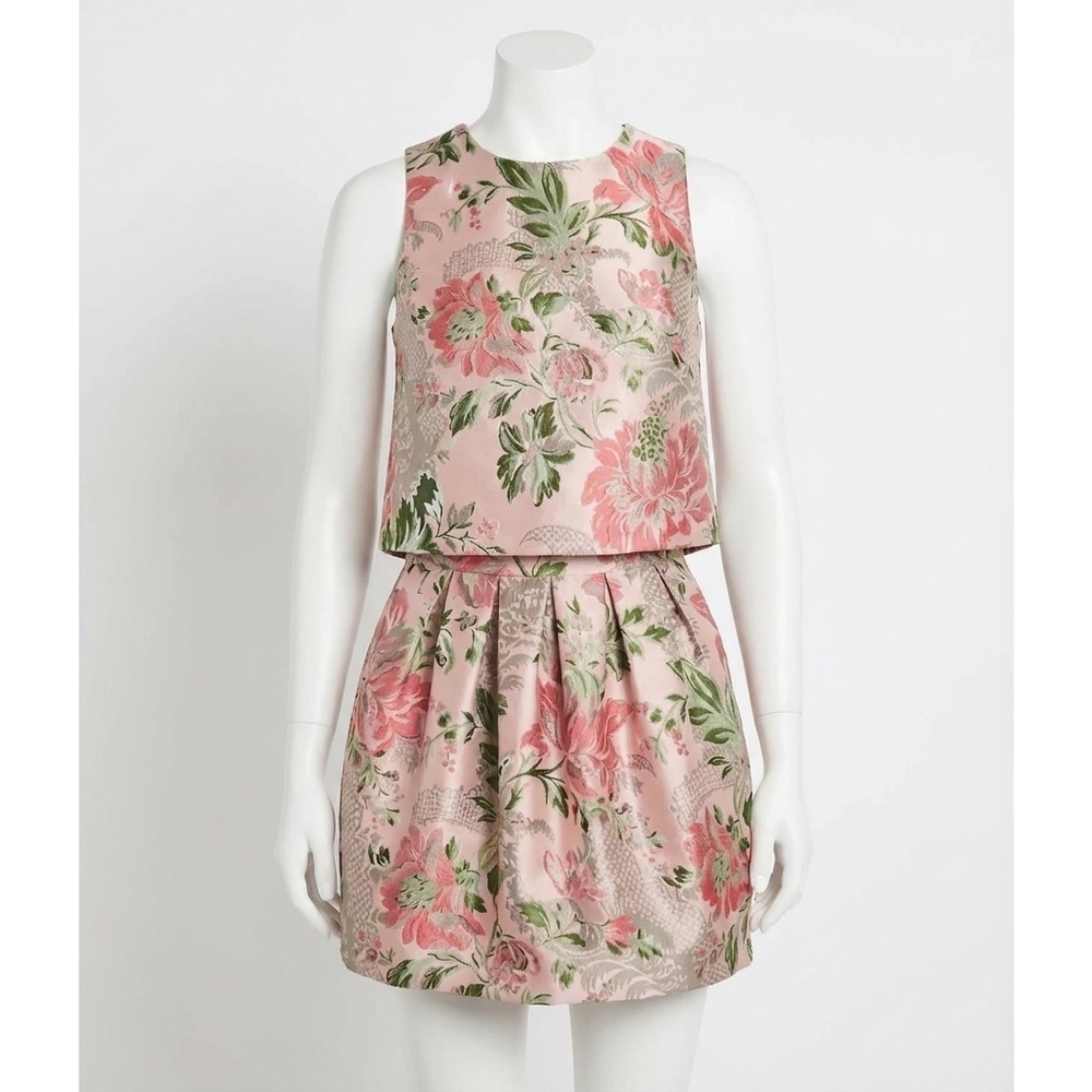 NEW CARA CARA taryn mini skirt in jacquard pink flower